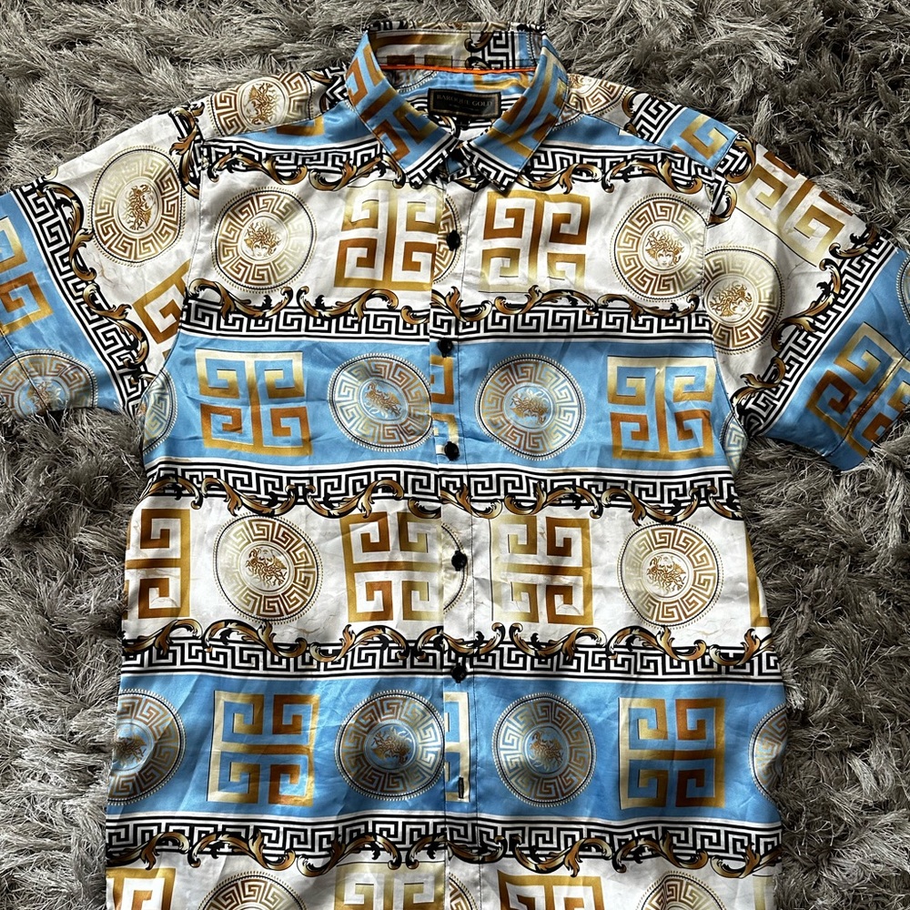 BAROQUE silk button down shirt